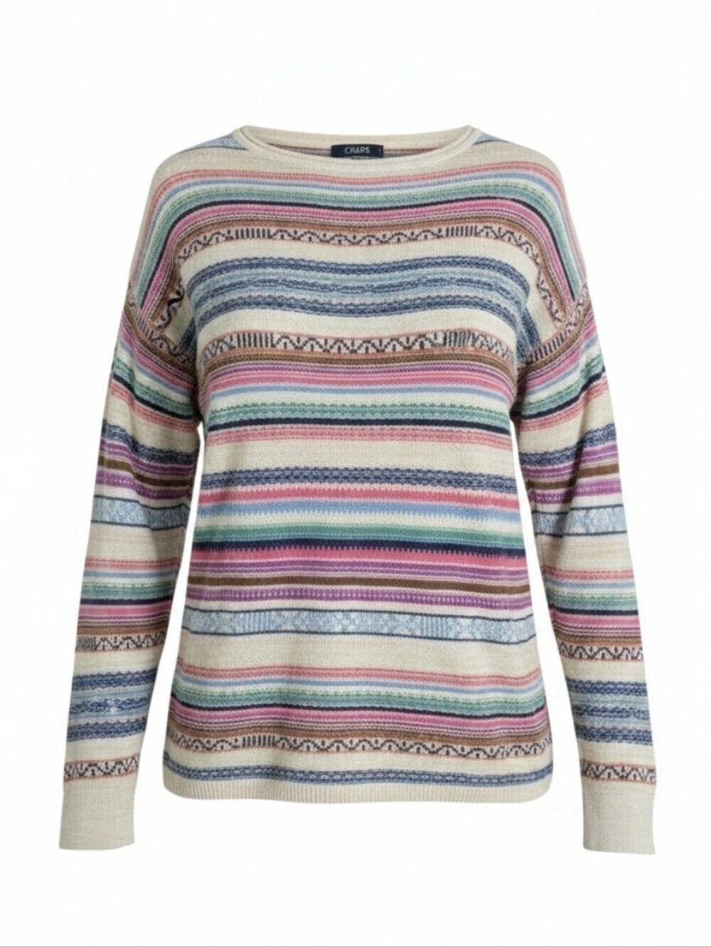 Chaps | southwestern motif striped lightweight rolled neck sweater